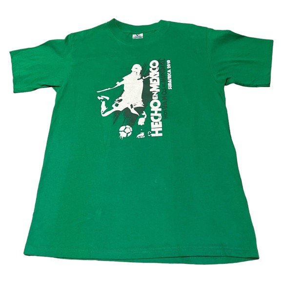 Yazbek Hecho En Mexico 2010 Mundial Saudafrica Green Soccer Shirt Mens Size M - Picture 1 of 6